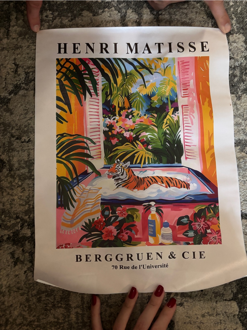 Henri Matisse Tropical Tiger Wall Art Print - Pink Multi